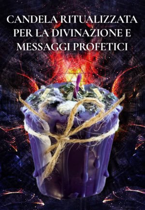 Incenso rituale viola con fiori per divinazione e messaggi profetici, simbolo di spiritualità oscura.