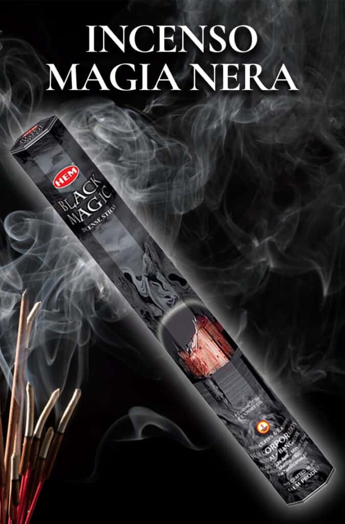 Incenso magico nero con aroma mistico e oscuro.
