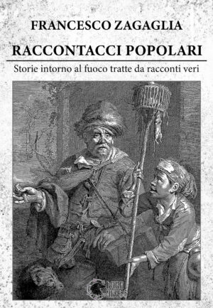 Racconti popolari dark abyss, storie di fuoco e racconti veri, copertina di Francesco Zagaglia, illustrazione nera e bianca su Dark Abyss Edizioni, horror e narrativa.