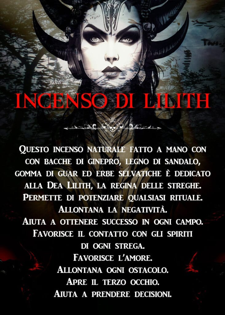 Incenso di Lilith, incenso naturale fatto a mano, potenzia rituali e allontana negatività, della regina delle streghe.