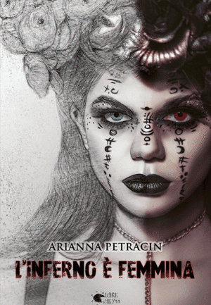 Penetrante e inquietante, copertina del libro Dark Abyss con donna dai occhi colorati e teschi decorativi, simbolo di dark fantasy e horror femminile.