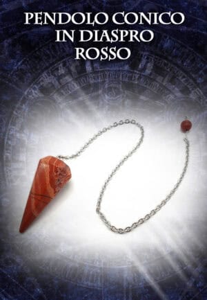 Pendente con stringa in metallo e pietra arancione, simbolo di mistero dark abisso.