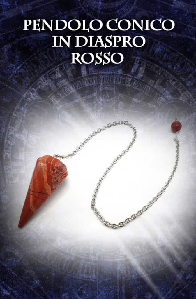 Pendente con stringa in metallo e pietra arancione, simbolo di mistero dark abisso.