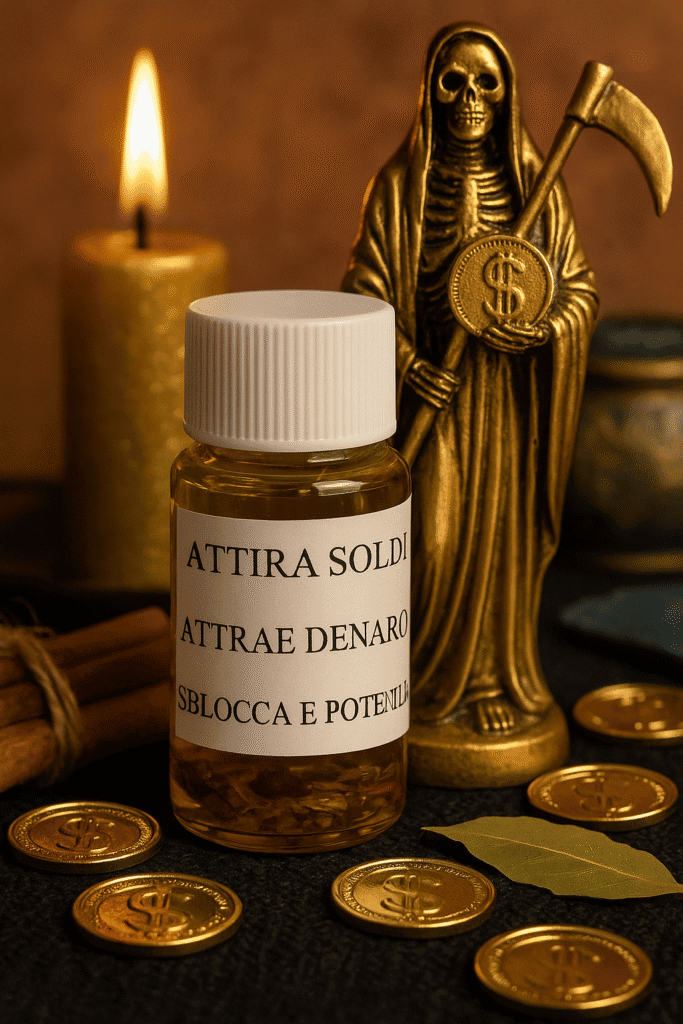 Prezzo magico per attirare denaro, rimuove ostacoli finanziari e potenzia la ricchezza, con simboli di valore in un'ambientazione oscura e misteriosa.