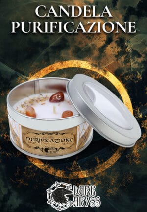 Candela purificazione candele naturale con caratteristici ingredienti, creata da Dark Abyss, per riti di purificazione e benessere spirituale.