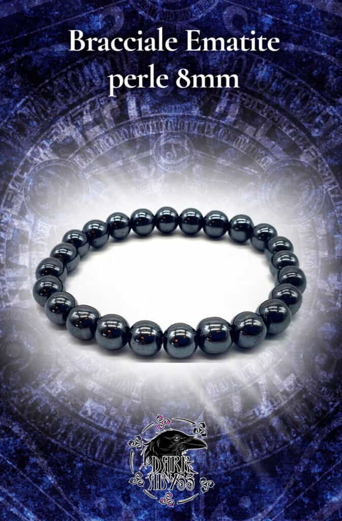 Bracciale ematite nere da 8mm, accessorio di gioielleria energetico e alla moda.