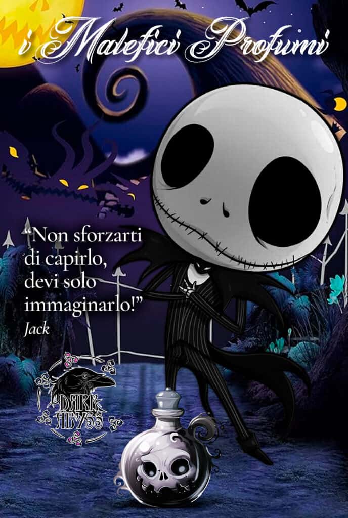 SOffice di Dark Abyss, figura di Jack Skeletton nel bosco con luna e atmosfera dark e mistica.