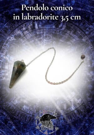 Pendolo conico in Labradorite, accessorio misterioso e affascinante.