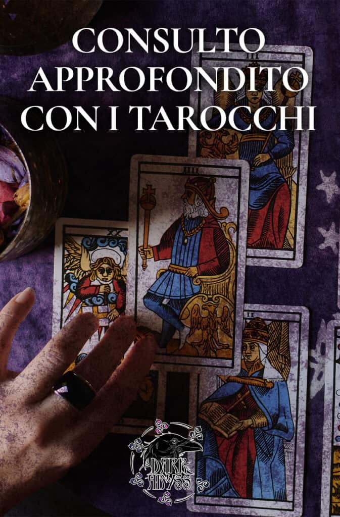 Carte dei tarocchi, consulto approfondito, simboli esoterici, Dark Abyss Edizioni.