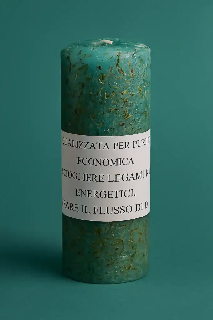 LUMINOUS CANDLE WITH GREEN AND GOLD FLAKES FOR DARK ATMOSPHERE.
