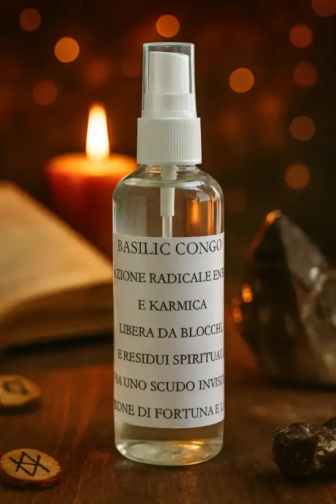Aroma di basilico e congo, spray energizzante spirituale, spiritual cleansing, auspicious charm, Dark Abyss.
