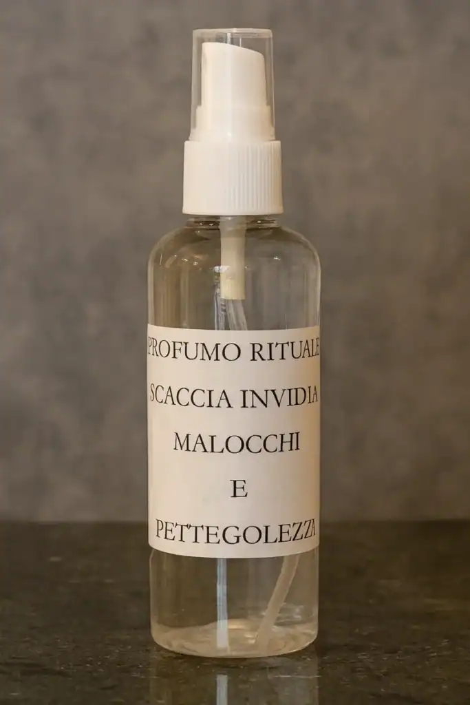 Profumo rituale scaccia invidia, malocchi e pettegolezze, spray magico per energia e protezione.