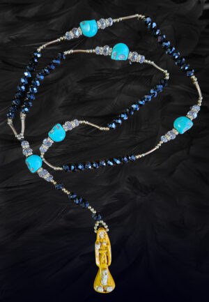 ROSARIO SANTA MUERTE GIALLA E AZZURRA