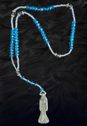 ROSARIO SANTA MUERTE BIANCA E ORO
