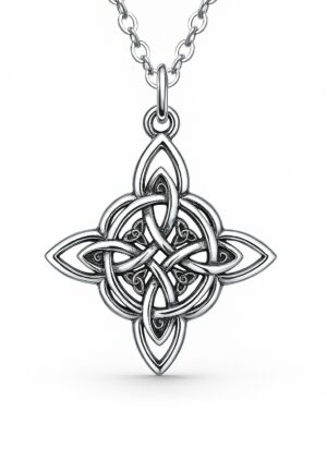 Collana con pendente in stile dark abyss, design celtico, argento, gioielli gotici.