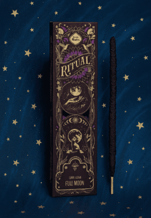 Antifumo rituale Dark Abyss, libro Luna Llena Full Moon, epoca di magia e occultismo.