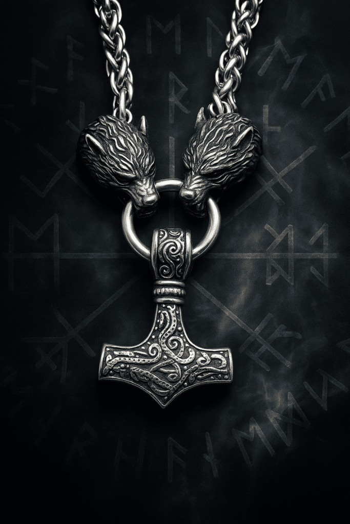 Cuore di lupo in metallo, gioiello dark gothic, accessorio vikingo, design gotico, Dark Abyss.