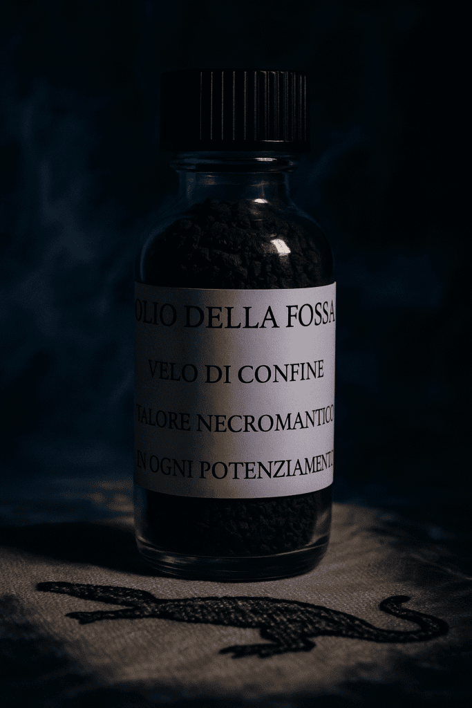 Olio della Fossa, Velo di Confine, talore necromantico, potenziamenti oscuri e magici di Dark Abyss.